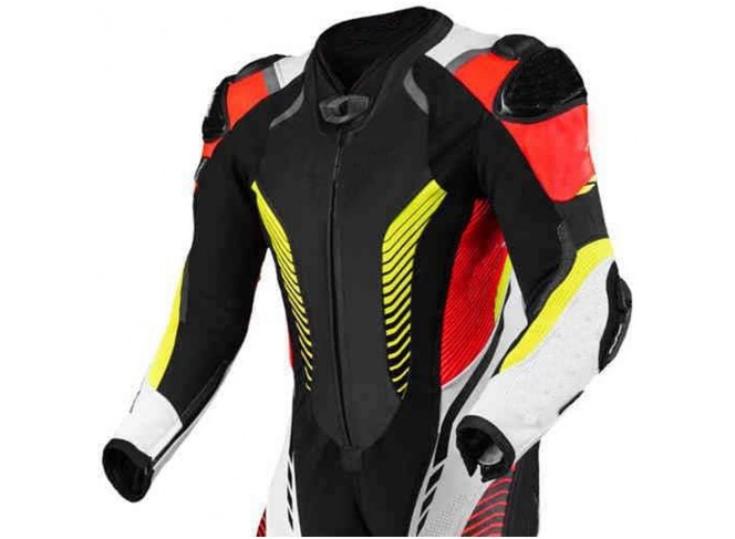 Men's Motorcycle Leather Racing Ridding Suit, Genuine Cowhide Leather, Men's and Women's Fit